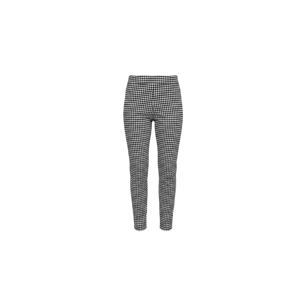 Eye Candy Pants Womens Large Black White Houndstooth Paperbag Waist Tie Belt